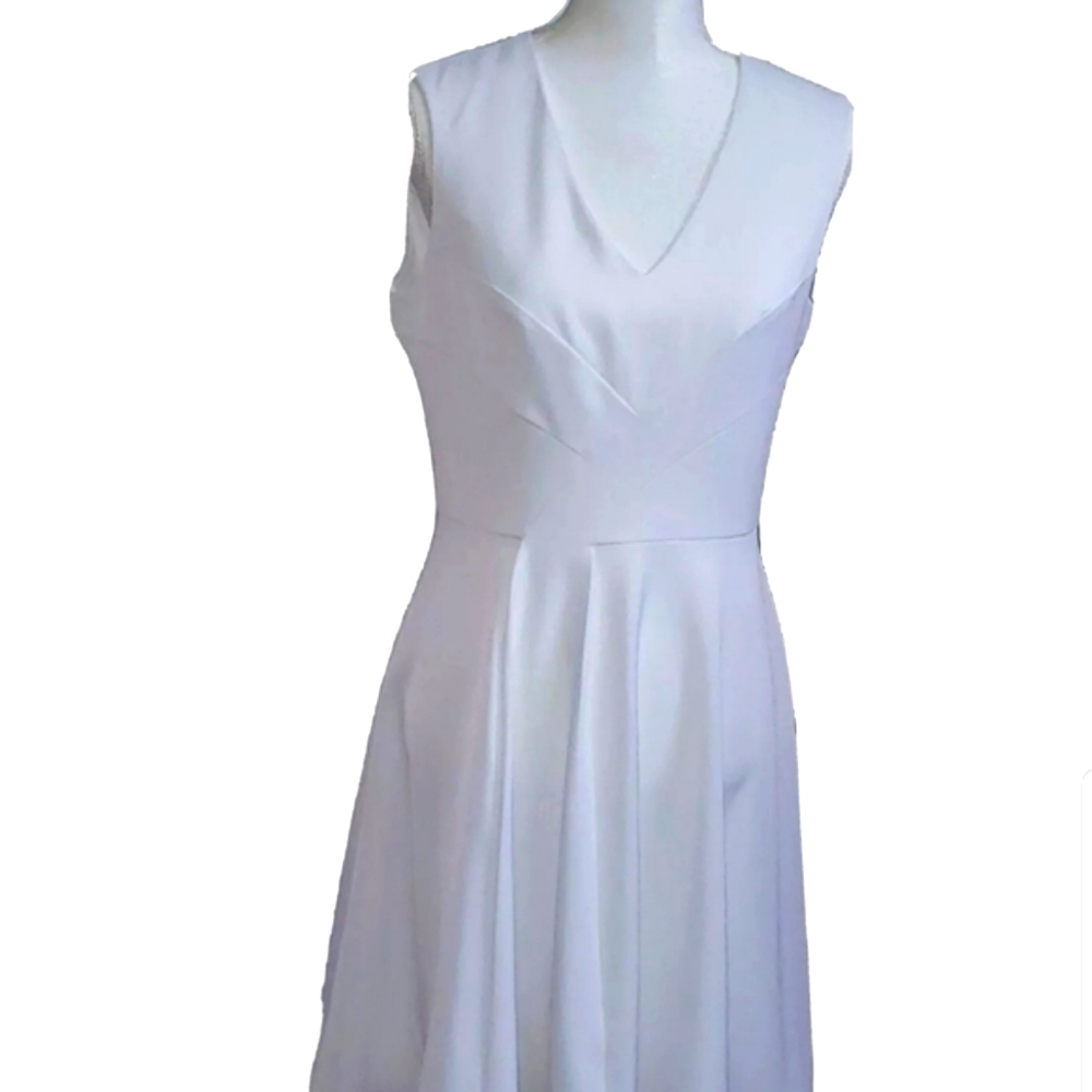 NEW sz 6 white fit flare white dress. WHBM